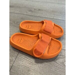 Allbirds Sugar Slider Slide Sandals Orange Eco Friendly Kids Size 3 Summer Swim